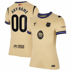 Barcelona Women's 2025/26 Away Stadium Replica Custom Jersey Gold - Nike