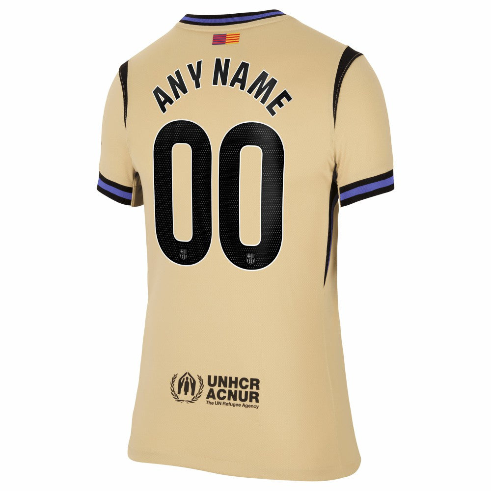 Barcelona Women's 2025/26 Away Stadium Replica Custom Jersey Gold - Nike