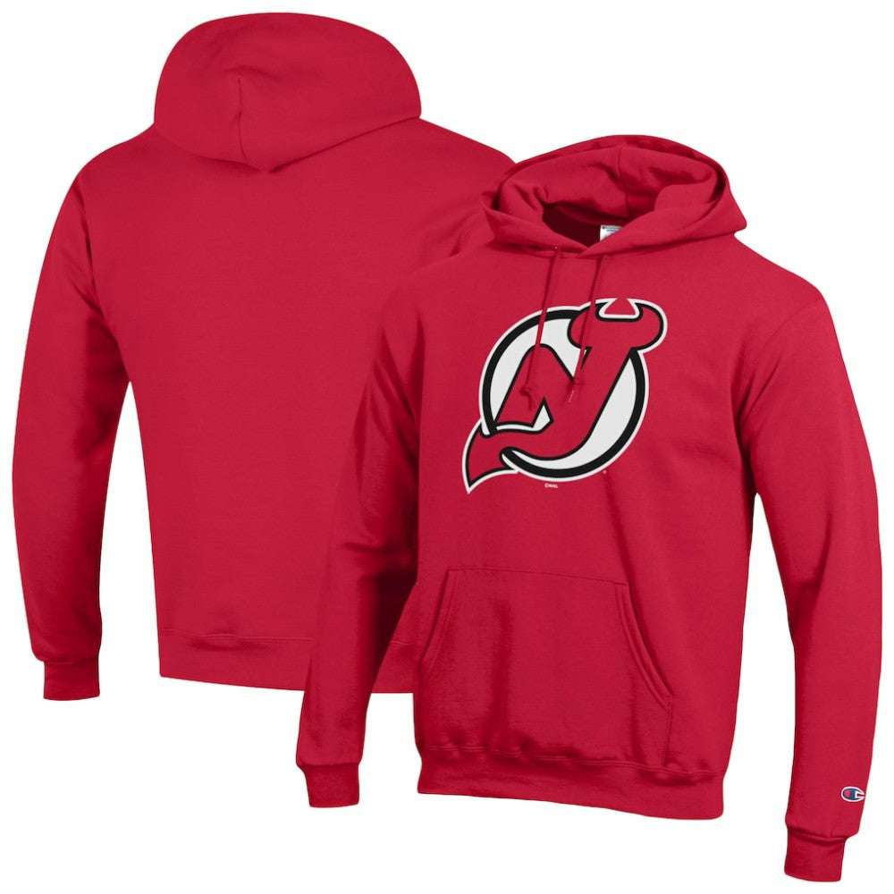 New Jersey Devils Champion Primary Logo 1-Hit Pullover Hoodie - Red | US 203133737