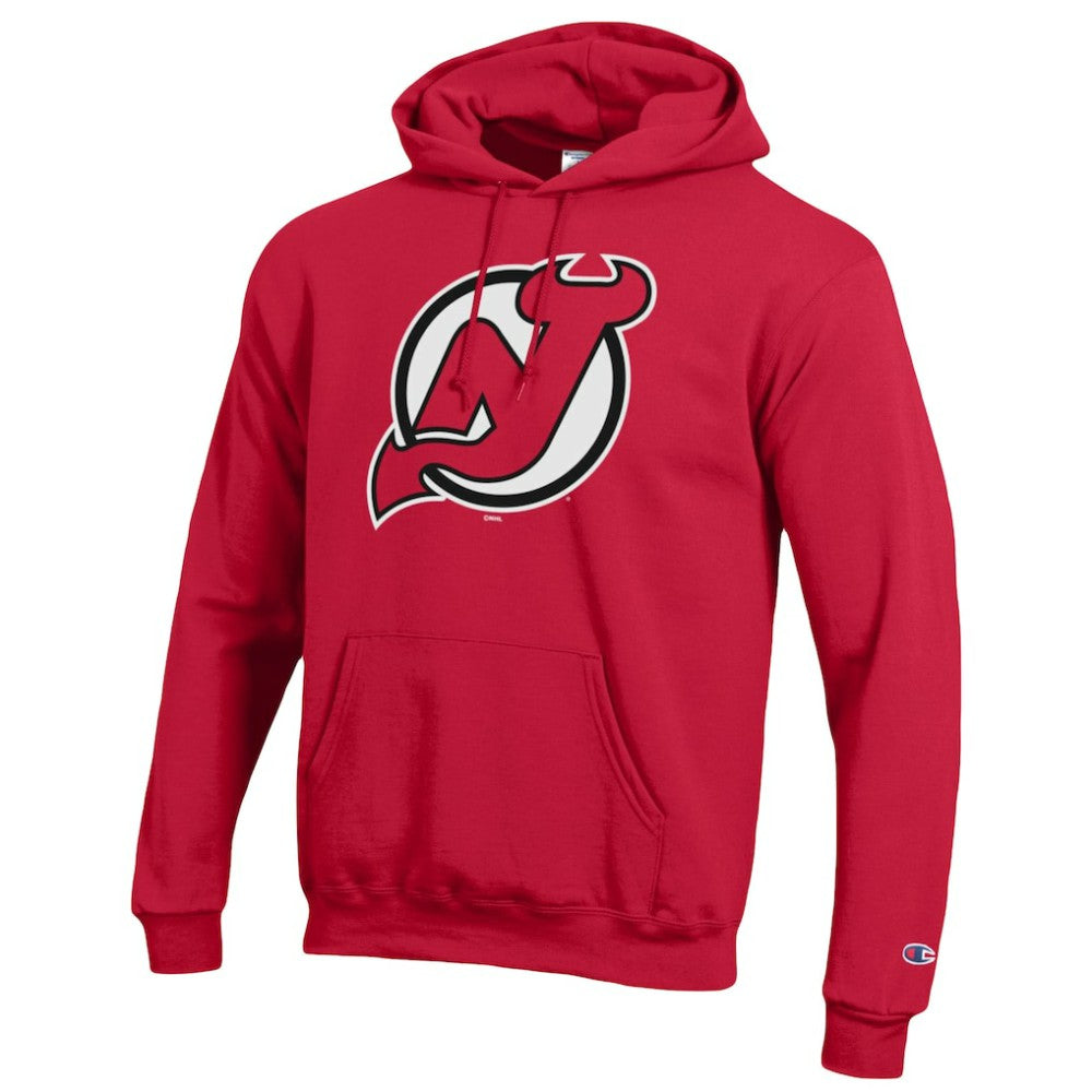 New Jersey Devils Champion Primary Logo 1-Hit Pullover Hoodie - Red | US 203133737