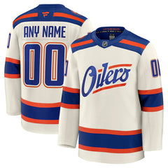 Edmonton Oilers Fanatics Alternate Premium Custom Jersey - Light Beige | US 203133897