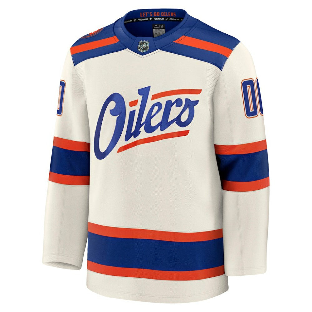 Edmonton Oilers Fanatics Alternate Premium Custom Jersey - Light Beige | US 203133897