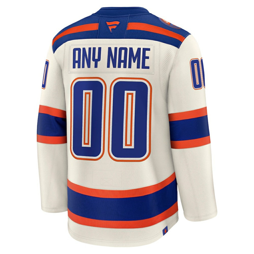 Edmonton Oilers Fanatics Alternate Premium Custom Jersey - Light Beige | US 203133897