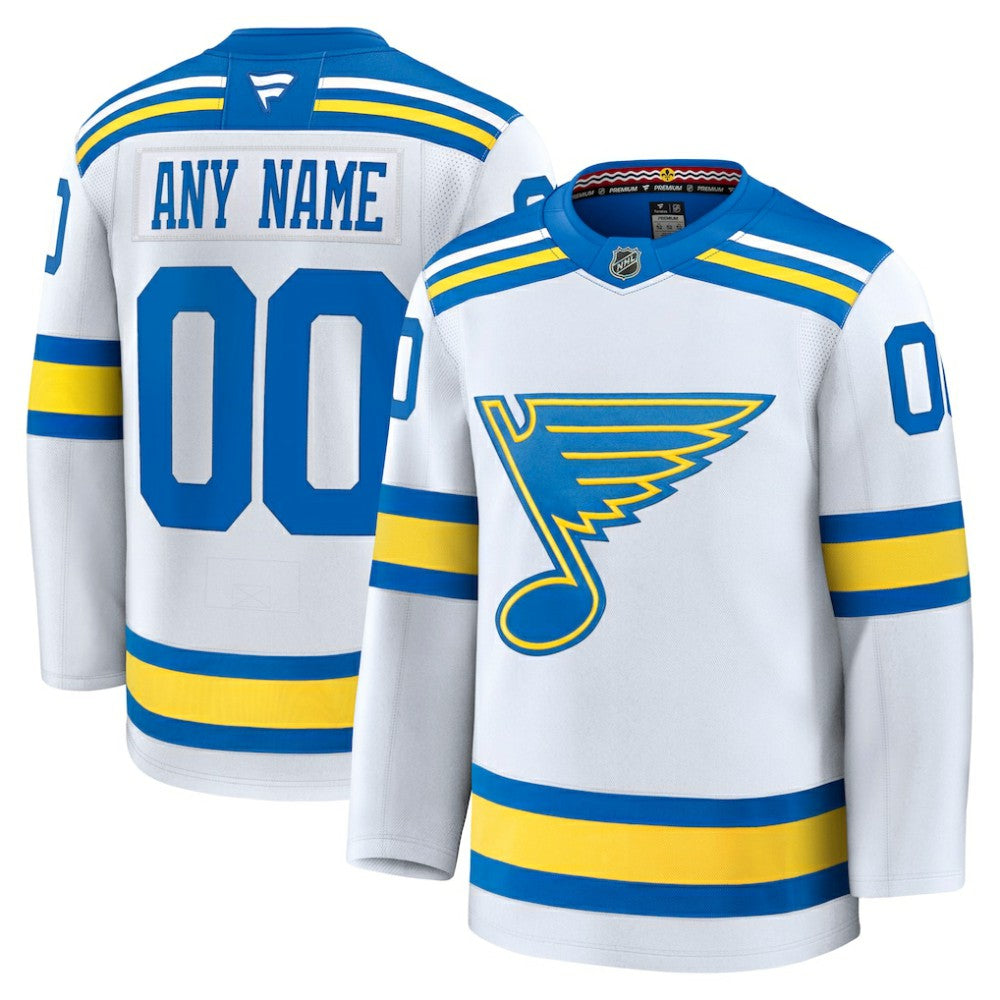 St. Louis Blues Fanatics Away Premium Custom Jersey - White | US 203133906