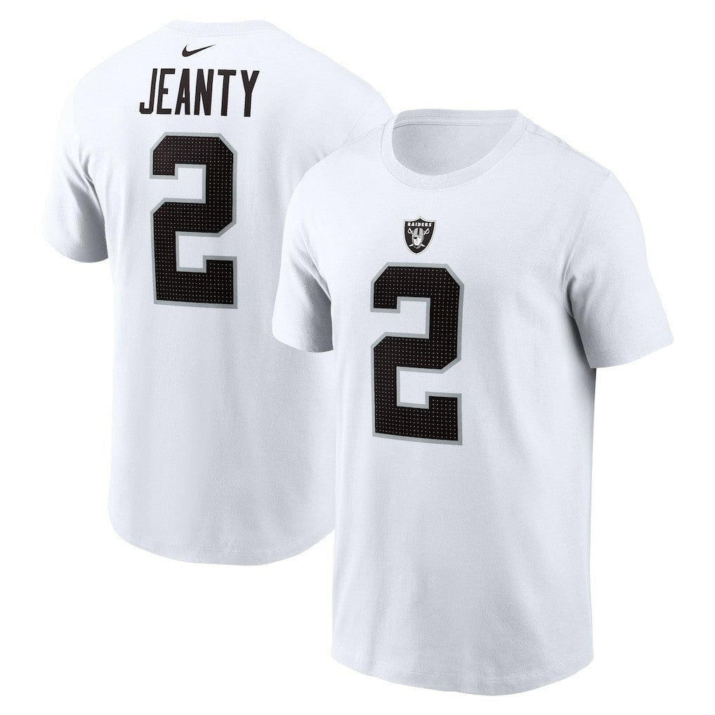 Ashton Jeanty Las Vegas Raiders Name & Number T-Shirt - White T-shirts