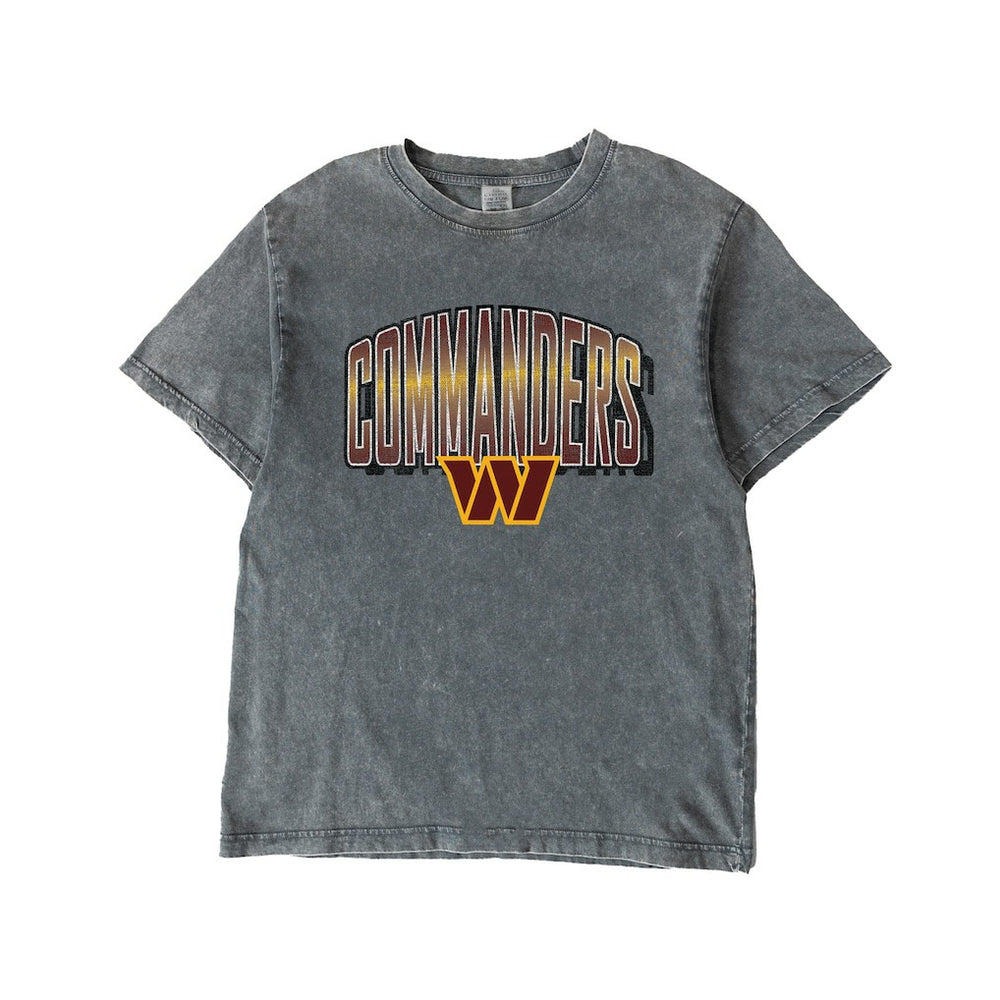 Washington Commanders Gameday Couture Women's Peak Performance Oversized Snow Wash T-Shirt - Gray T-shirts