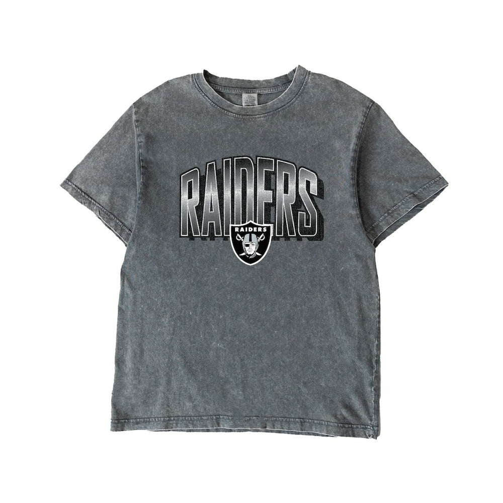 Las Vegas Raiders Gameday Couture Women's Peak Performance Oversized Snow Wash T-Shirt - Gray T-shirts
