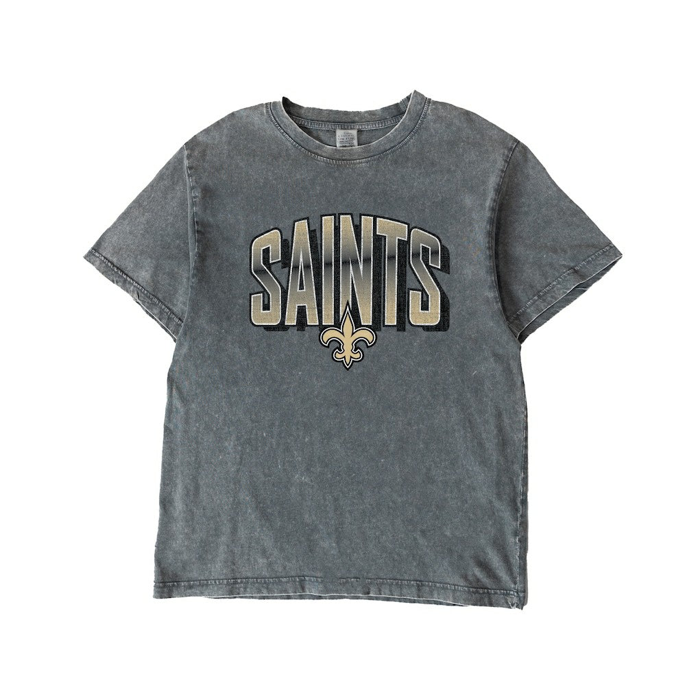 New Orleans Saints Gameday Couture Women's Peak Performance Oversized Snow Wash T-Shirt - Gray T-shirts
