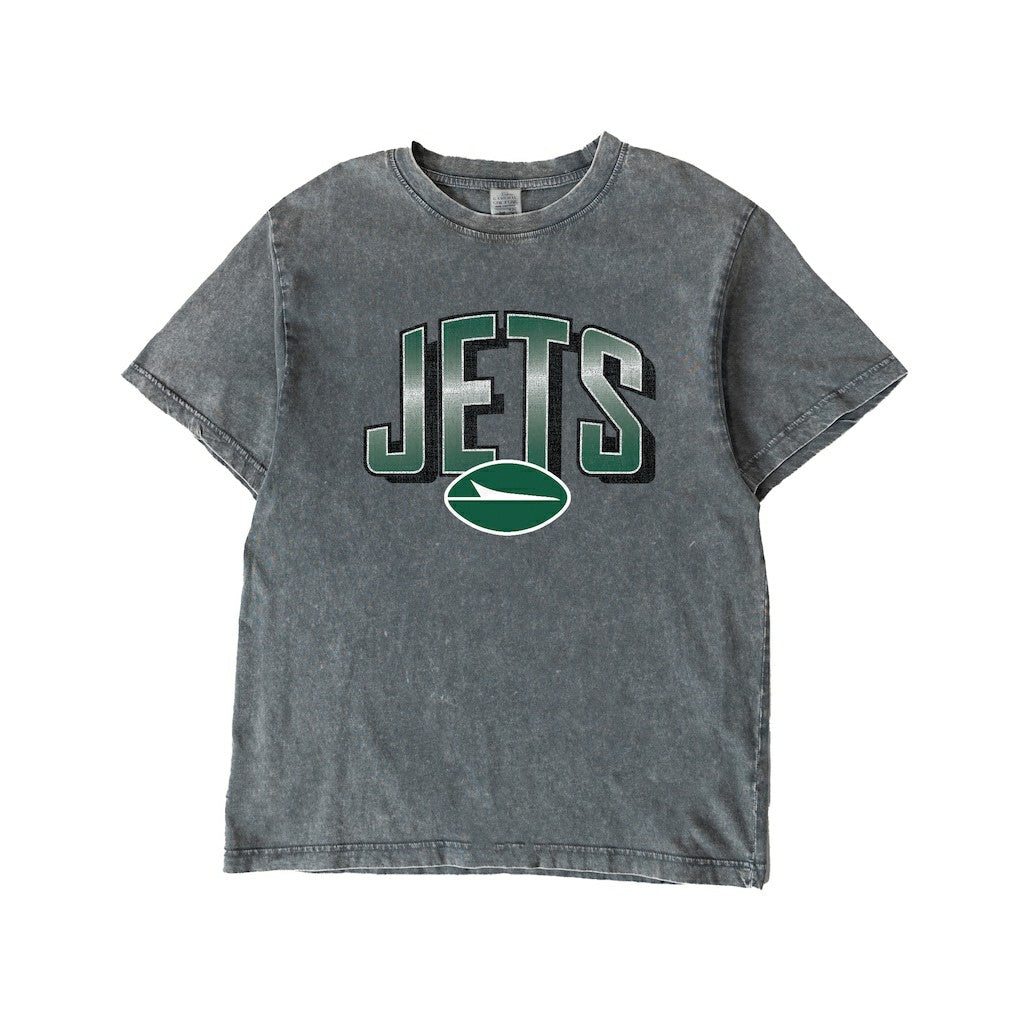 New York Jets Gameday Couture Women's Peak Performance Oversized Snow Wash T-Shirt - Gray T-shirts