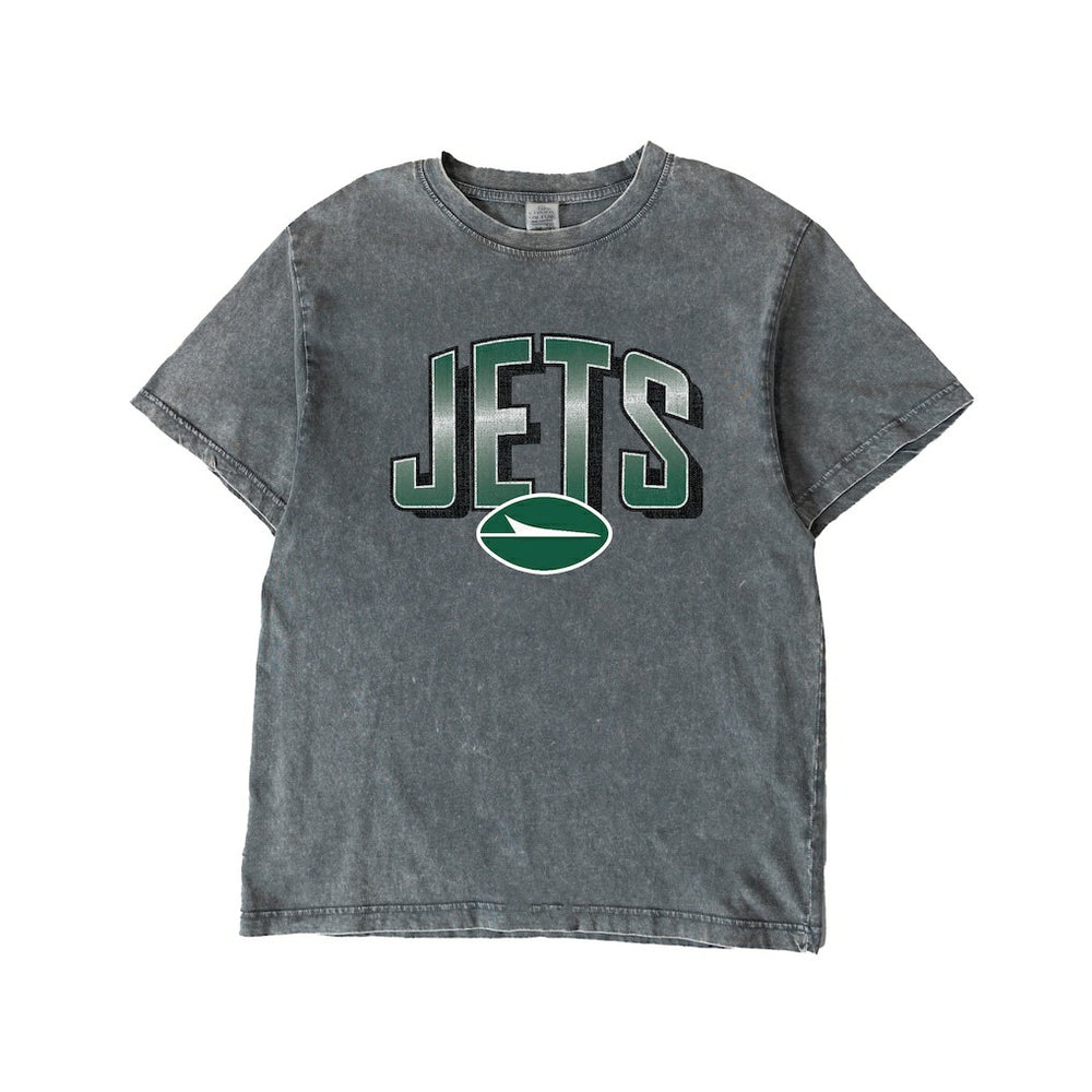 New York Jets Gameday Couture Women's Peak Performance Oversized Snow Wash T-Shirt - Gray T-shirts