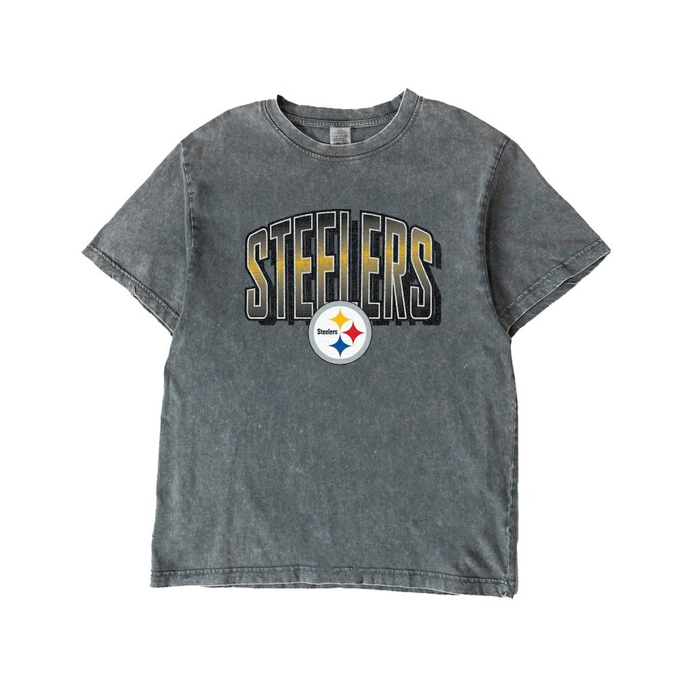 Pittsburgh Steelers Gameday Couture Women's Peak Performance Oversized Snow Wash T-Shirt - Gray T-shirts