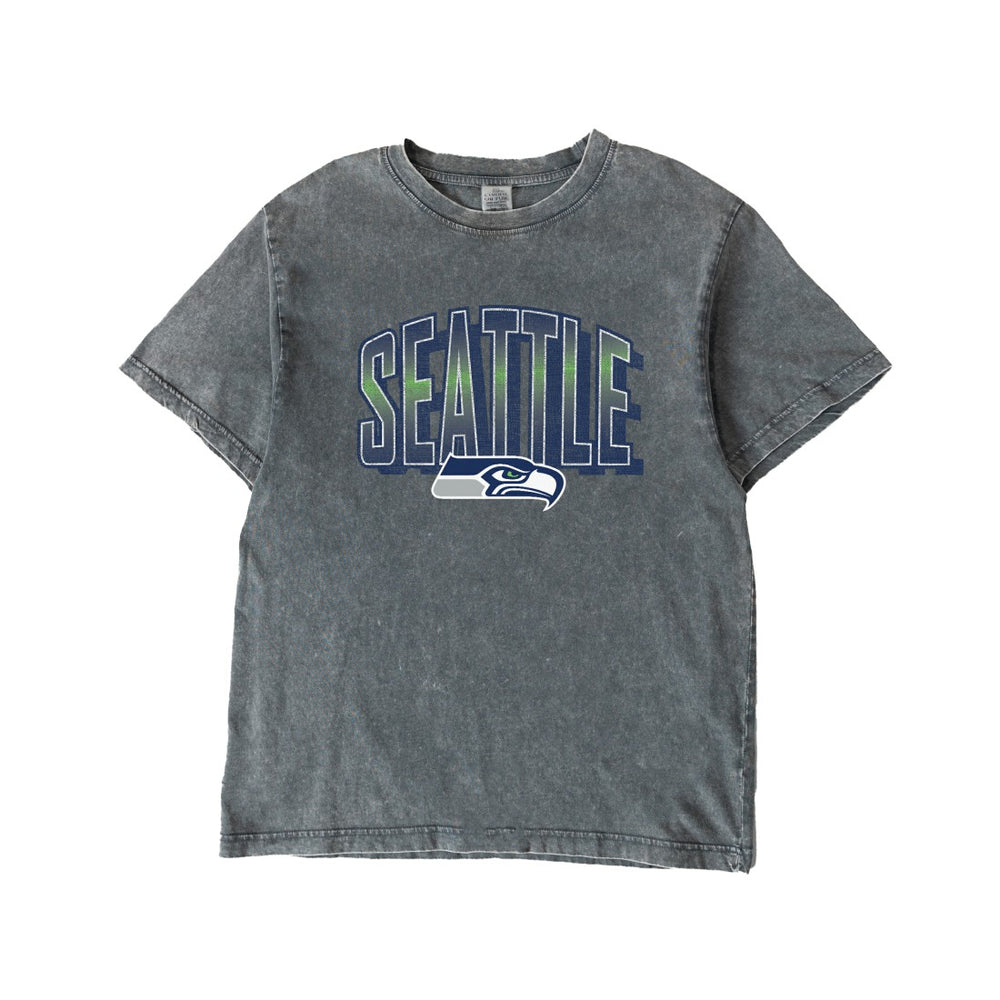 Seattle Seahawks Gameday Couture Women's Peak Performance Oversized Snow Wash T-Shirt - Gray T-shirts