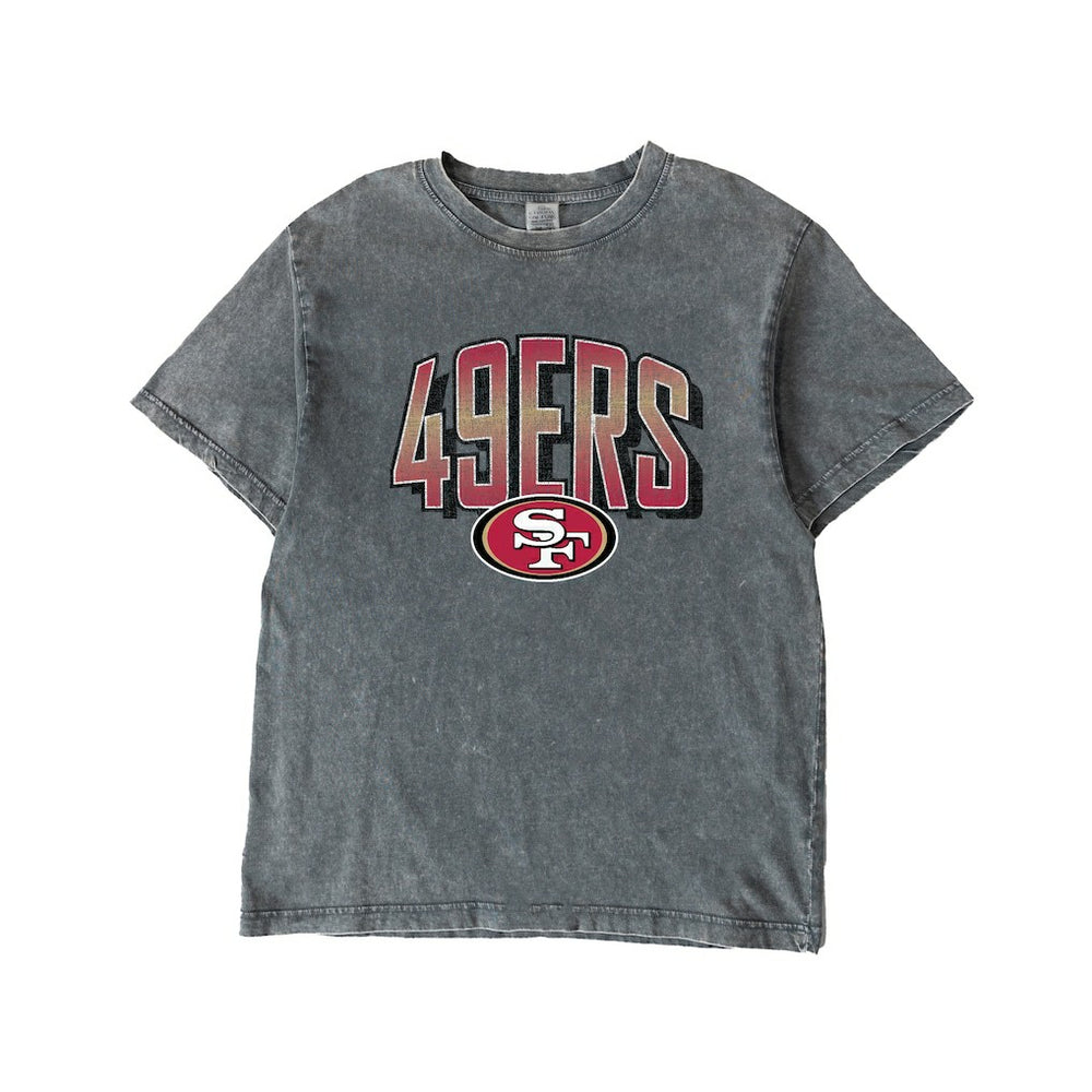 San Francisco 49ers Gameday Couture Women's Peak Performance Oversized Snow Wash T-Shirt - Gray T-shirts