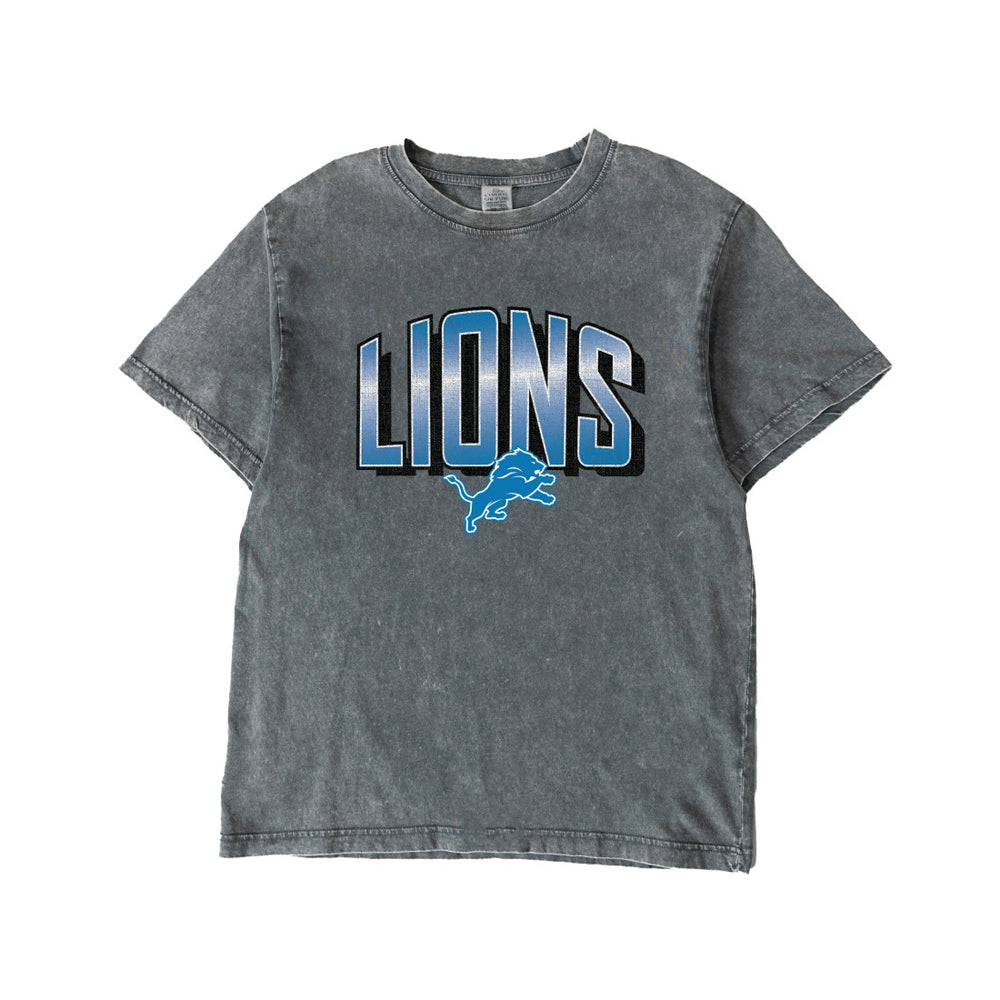 Detroit Lions Gameday Couture Women's Peak Performance Oversized Snow Wash T-Shirt - Gray T-shirts