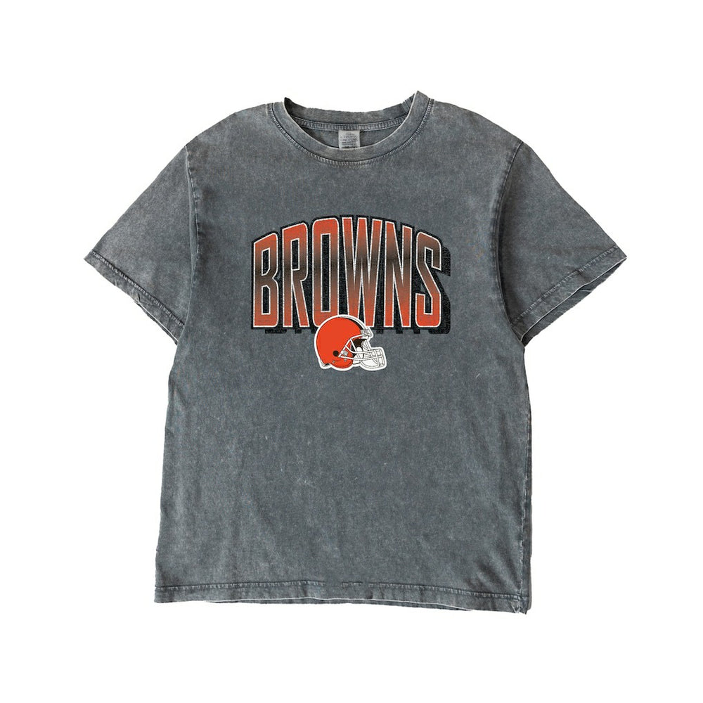 Cleveland Browns Gameday Couture Women's Peak Performance Oversized Snow Wash T-Shirt - Gray T-shirts