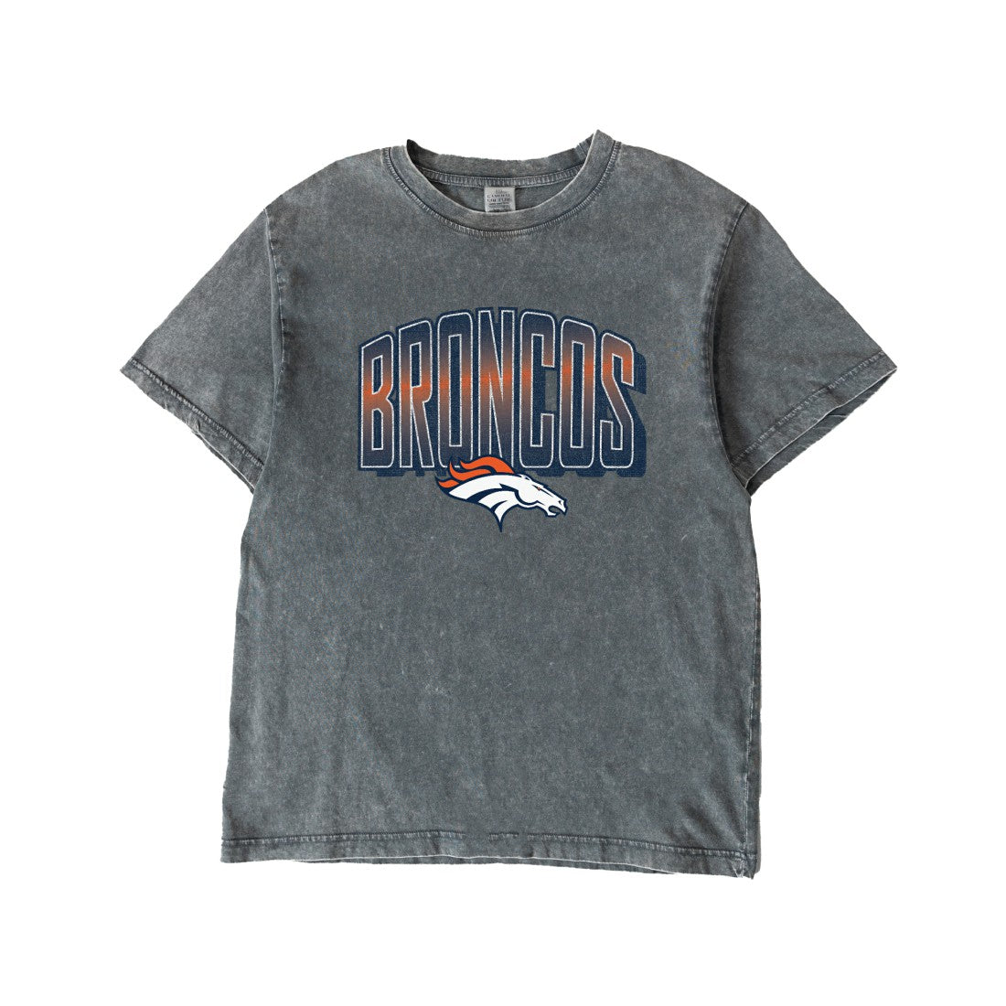 Denver Broncos Gameday Couture Women's Peak Performance Oversized Snow Wash T-Shirt - Gray T-shirts