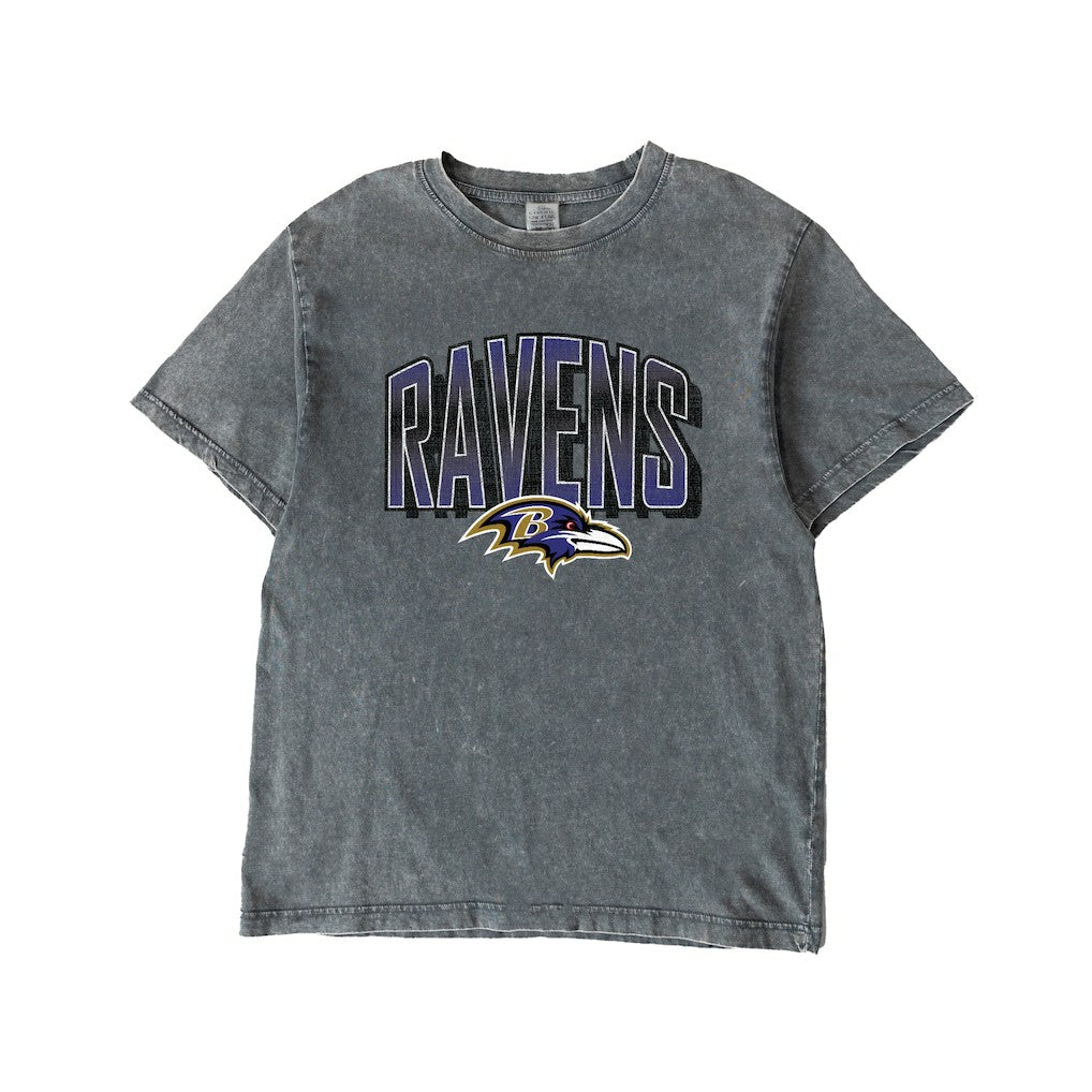 Baltimore Ravens Gameday Couture Women's Peak Performance Oversized Snow Wash T-Shirt - Gray T-shirts