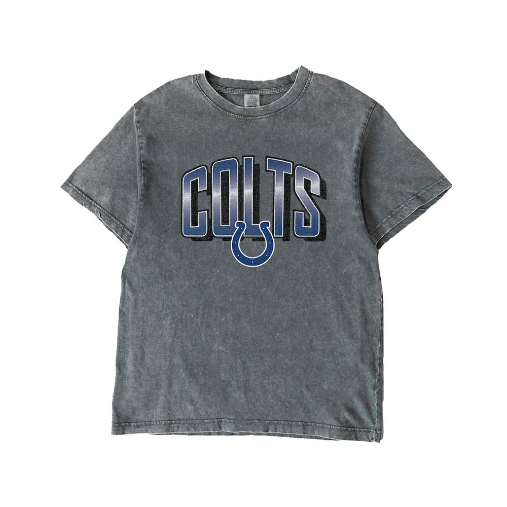 Indianapolis Colts Gameday Couture Women's Peak Performance Oversized Snow Wash T-Shirt - Gray T-shirts