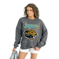 Jacksonville Jaguars Gameday Couture Women's Ready to Rumble Premium Fleece Pullover Sweatshirt - Gray Pullover