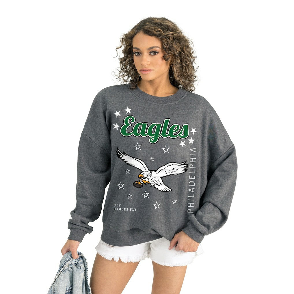 Philadelphia Eagles Gameday Couture Women's Ready to Rumble Premium Fleece Pullover Sweatshirt - Gray Pullover