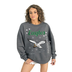 Philadelphia Eagles Gameday Couture Women's Ready to Rumble Premium Fleece Pullover Sweatshirt - Gray Pullover