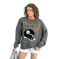 Pittsburgh Steelers Gameday Couture Women's Ready to Rumble Premium Fleece Pullover Sweatshirt - Gray Pullover