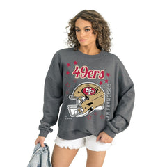 San Francisco 49ers Gameday Couture Women's Ready to Rumble Premium Fleece Pullover Sweatshirt - Gray Pullover