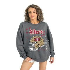 San Francisco 49ers Gameday Couture Women's Ready to Rumble Premium Fleece Pullover Sweatshirt - Gray Pullover