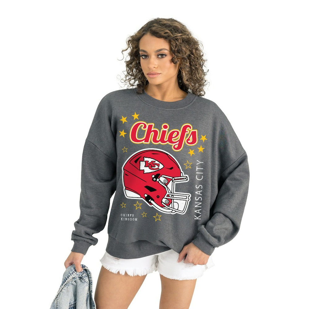 Kansas City Chiefs Gameday Couture Women's Ready to Rumble Premium Fleece Pullover Sweatshirt - Gray Pullover
