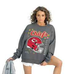 Kansas City Chiefs Gameday Couture Women's Ready to Rumble Premium Fleece Pullover Sweatshirt - Gray Pullover