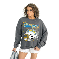 Los Angeles Chargers Gameday Couture Women's Ready to Rumble Premium Fleece Pullover Sweatshirt - Gray Pullover