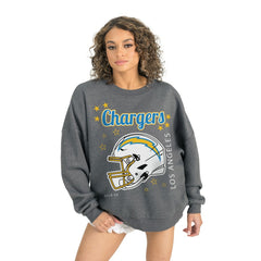 Los Angeles Chargers Gameday Couture Women's Ready to Rumble Premium Fleece Pullover Sweatshirt - Gray Pullover