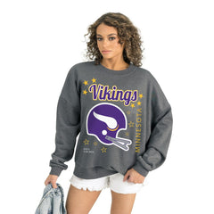 Minnesota Vikings Gameday Couture Women's Ready to Rumble Premium Fleece Pullover Sweatshirt - Gray Pullover