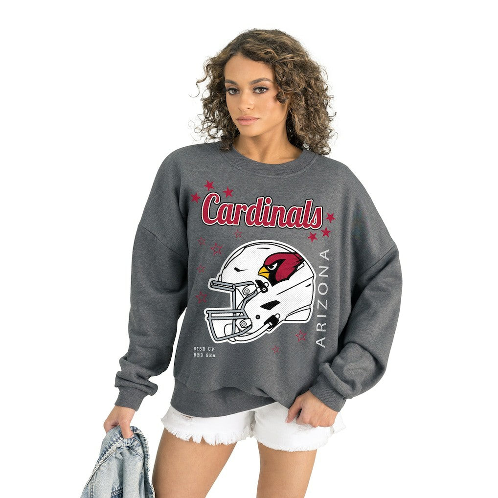 Arizona Cardinals Gameday Couture Women's Ready to Rumble Premium Fleece Pullover Sweatshirt - Gray Pullover