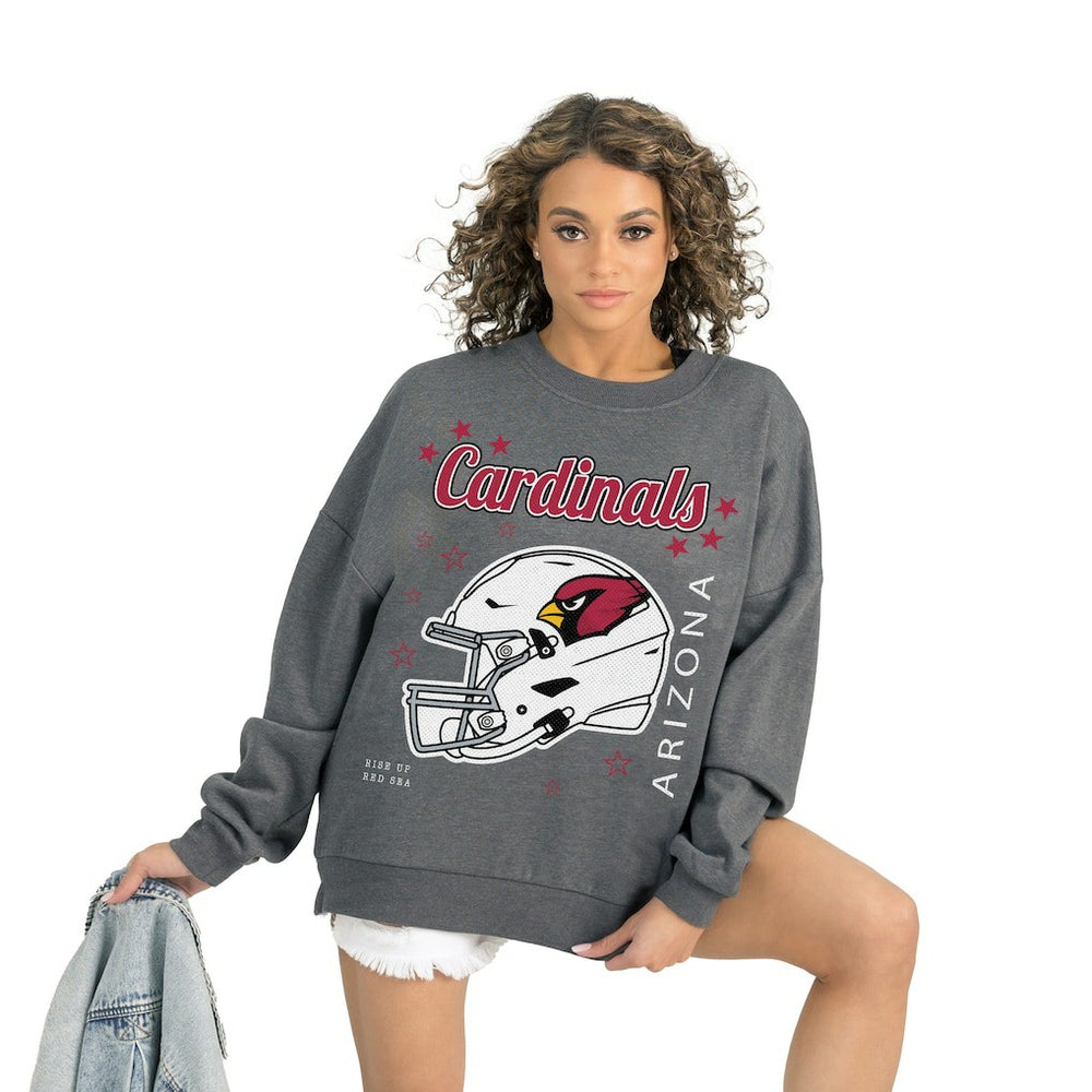 Arizona Cardinals Gameday Couture Women's Ready to Rumble Premium Fleece Pullover Sweatshirt - Gray Pullover