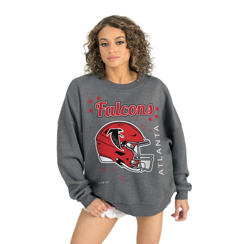 Atlanta Falcons Gameday Couture Women's Ready to Rumble Premium Fleece Pullover Sweatshirt - Gray Pullover