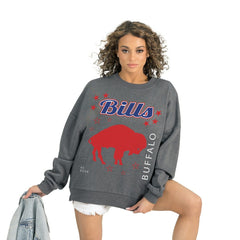 Buffalo Bills Gameday Couture Women's Ready to Rumble Premium Fleece Pullover Sweatshirt - Gray Pullover