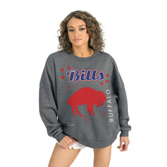 Buffalo Bills Gameday Couture Women's Ready to Rumble Premium Fleece Pullover Sweatshirt - Gray Pullover