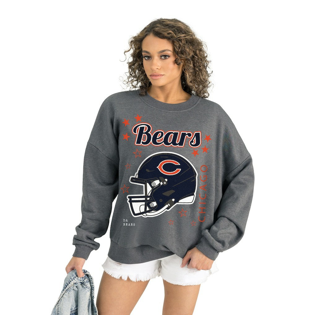 Chicago Bears Gameday Couture Women's Ready to Rumble Premium Fleece Pullover Sweatshirt - Gray Pullover