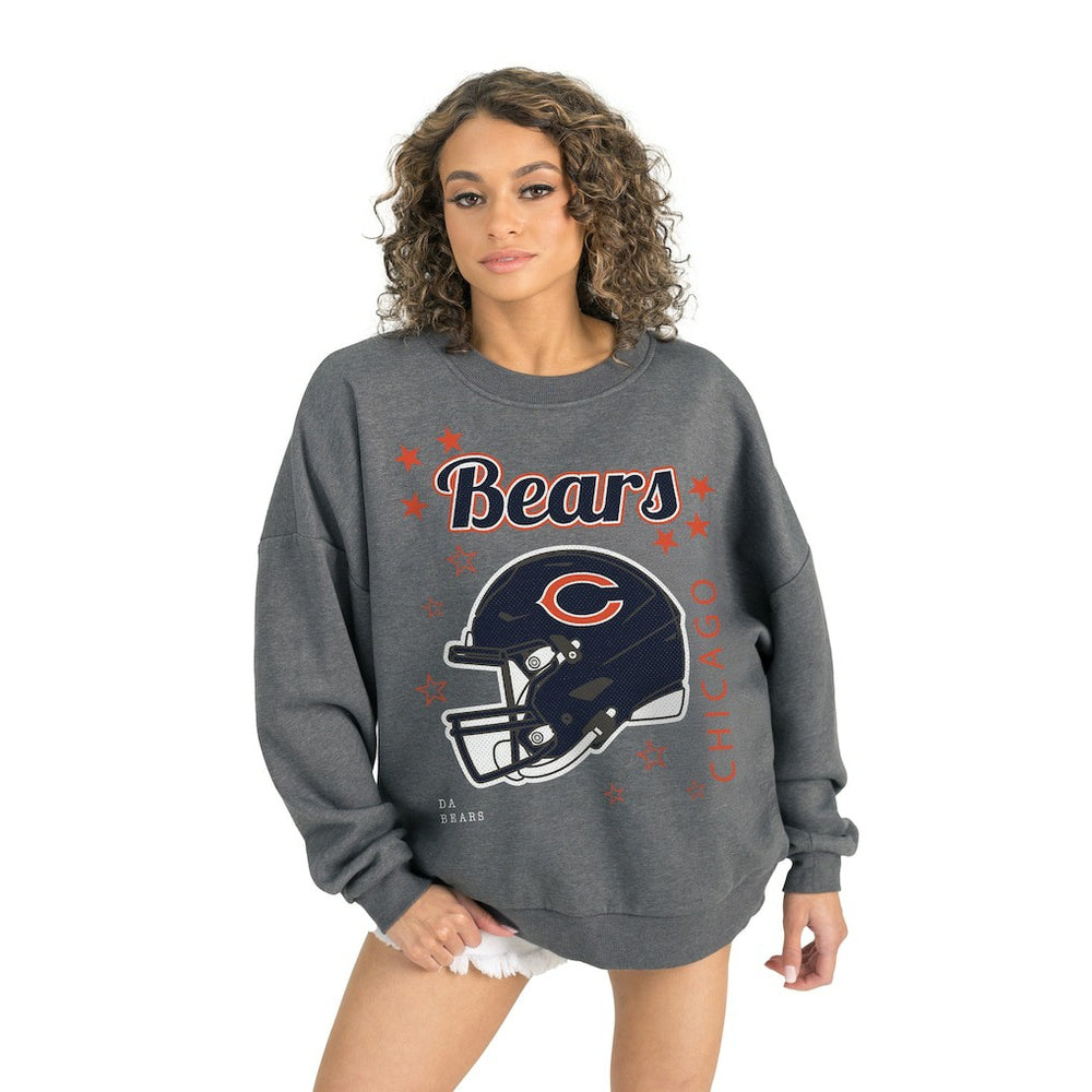 Chicago Bears Gameday Couture Women's Ready to Rumble Premium Fleece Pullover Sweatshirt - Gray Pullover