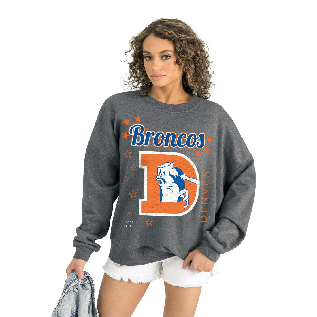 Denver Broncos Gameday Couture Women's Ready to Rumble Premium Fleece Pullover Sweatshirt - Gray Pullover