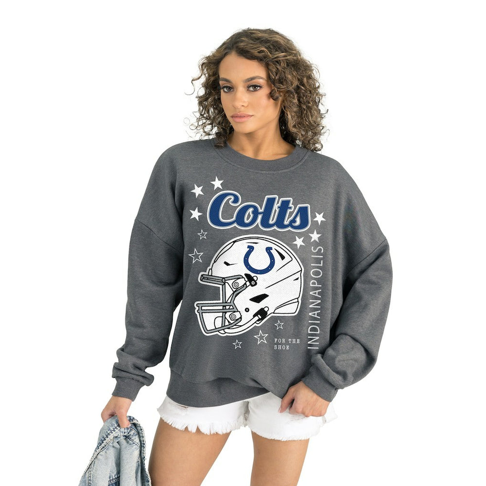 Indianapolis Colts Gameday Couture Women's Ready to Rumble Premium Fleece Pullover Sweatshirt - Gray Pullover