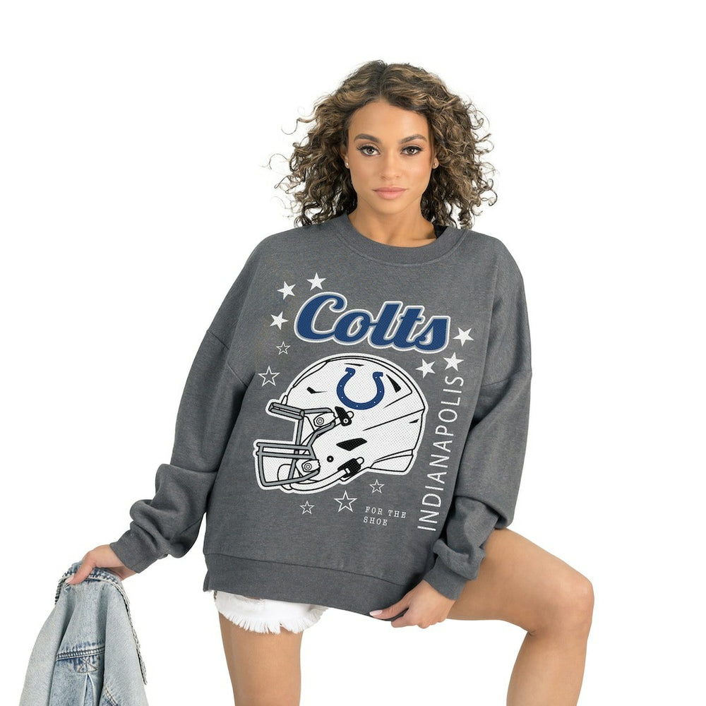Indianapolis Colts Gameday Couture Women's Ready to Rumble Premium Fleece Pullover Sweatshirt - Gray Pullover