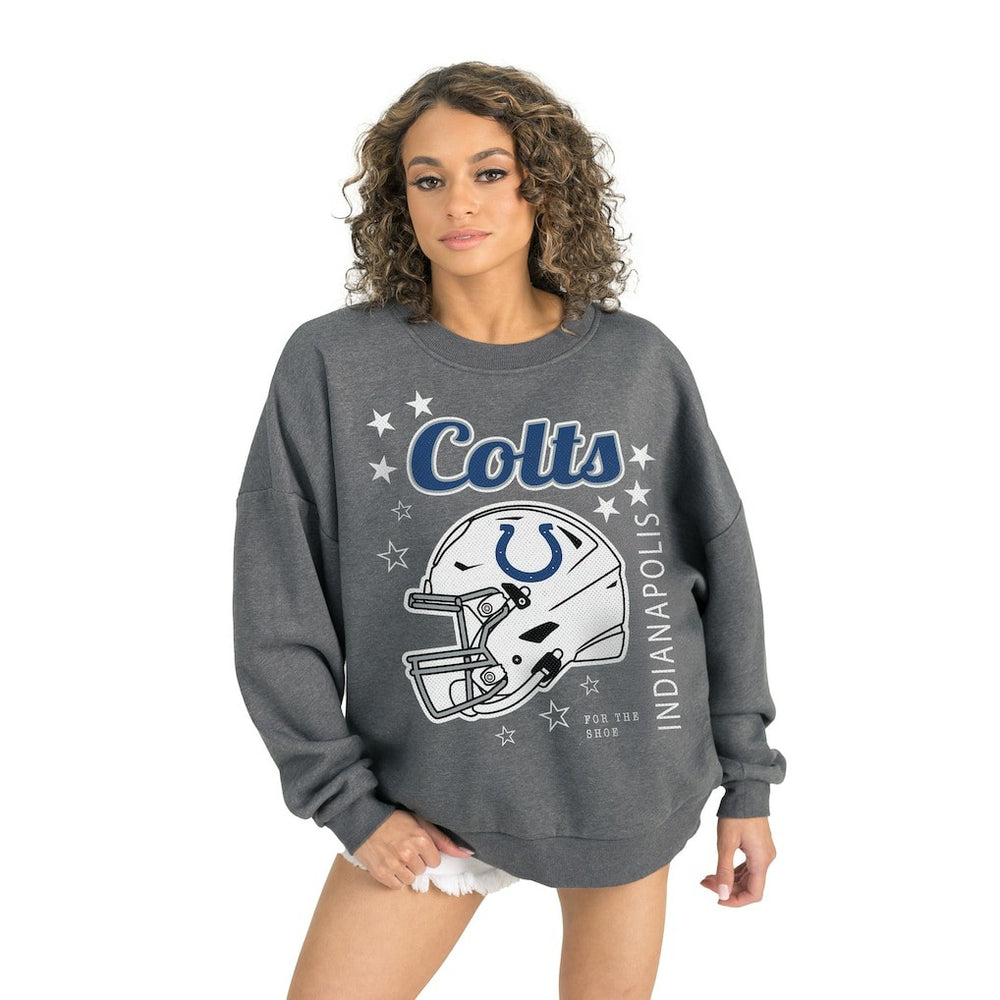 Indianapolis Colts Gameday Couture Women's Ready to Rumble Premium Fleece Pullover Sweatshirt - Gray Pullover