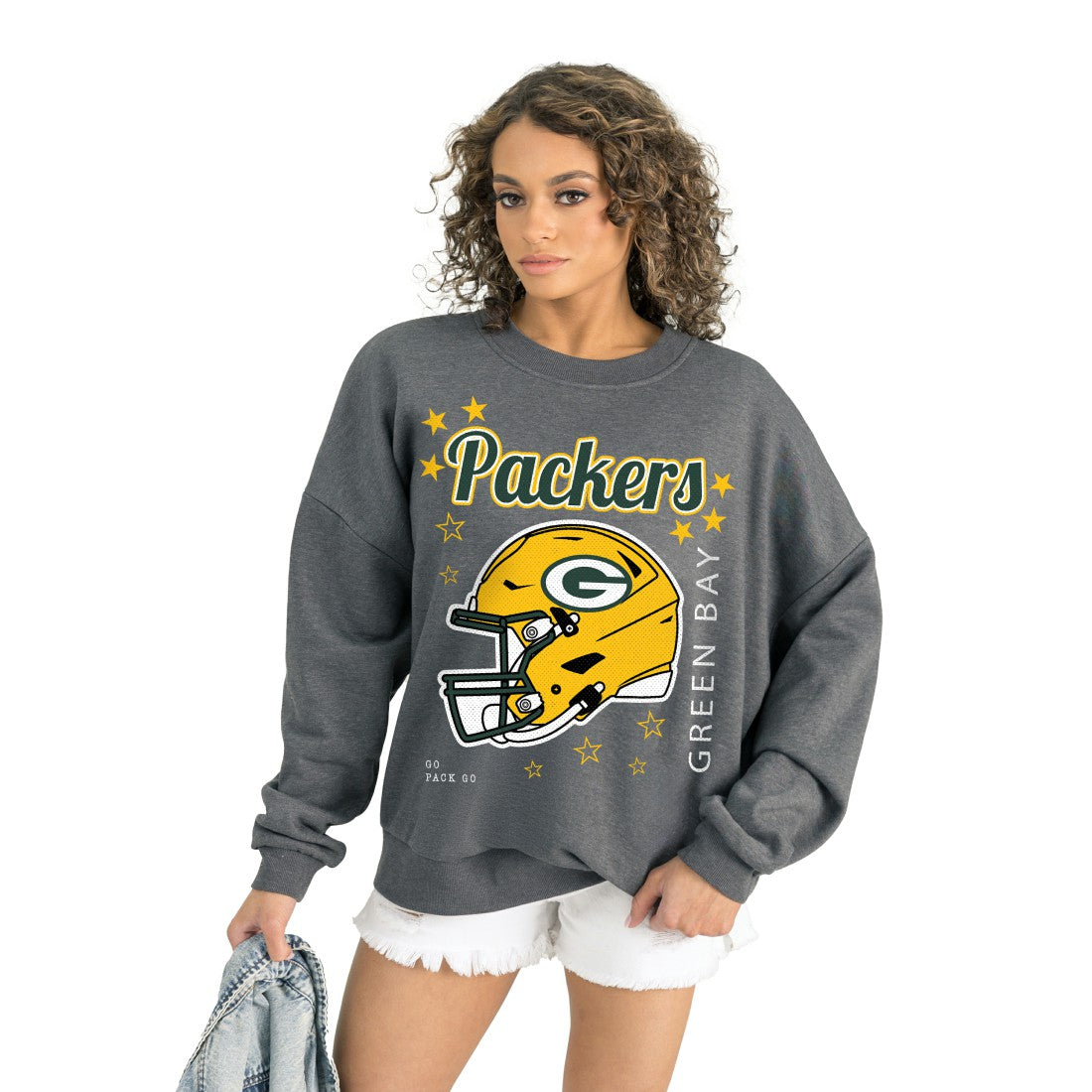 Green Bay Packers Gameday Couture Women's Ready to Rumble Premium Fleece Pullover Sweatshirt - Gray Pullover