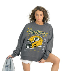 Green Bay Packers Gameday Couture Women's Ready to Rumble Premium Fleece Pullover Sweatshirt - Gray Pullover