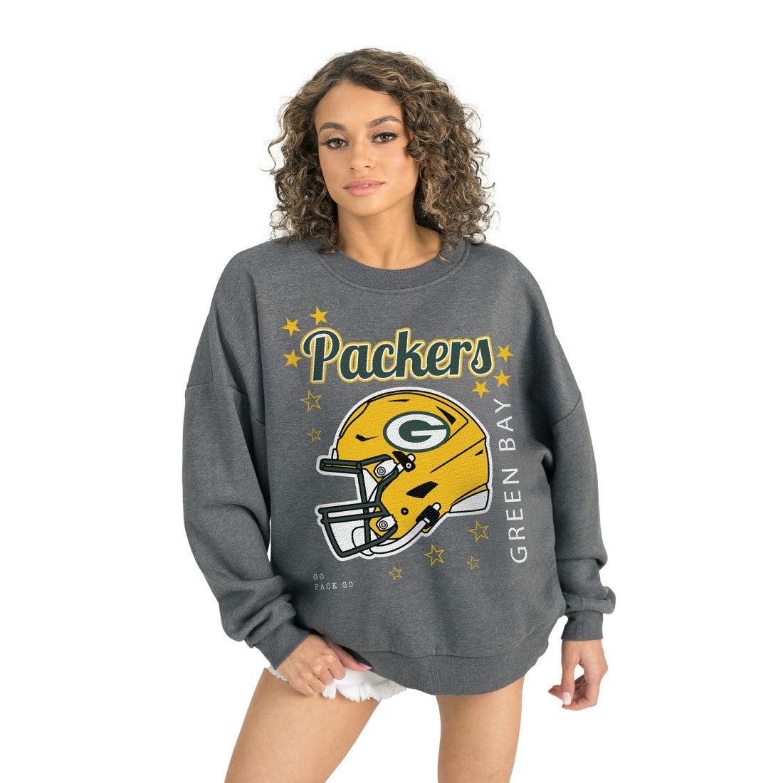 Green Bay Packers Gameday Couture Women's Ready to Rumble Premium Fleece Pullover Sweatshirt - Gray Pullover