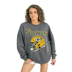 Green Bay Packers Gameday Couture Women's Ready to Rumble Premium Fleece Pullover Sweatshirt - Gray Pullover