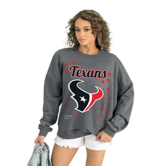 Houston Texans Gameday Couture Women's Ready to Rumble Premium Fleece Pullover Sweatshirt - Gray Pullover