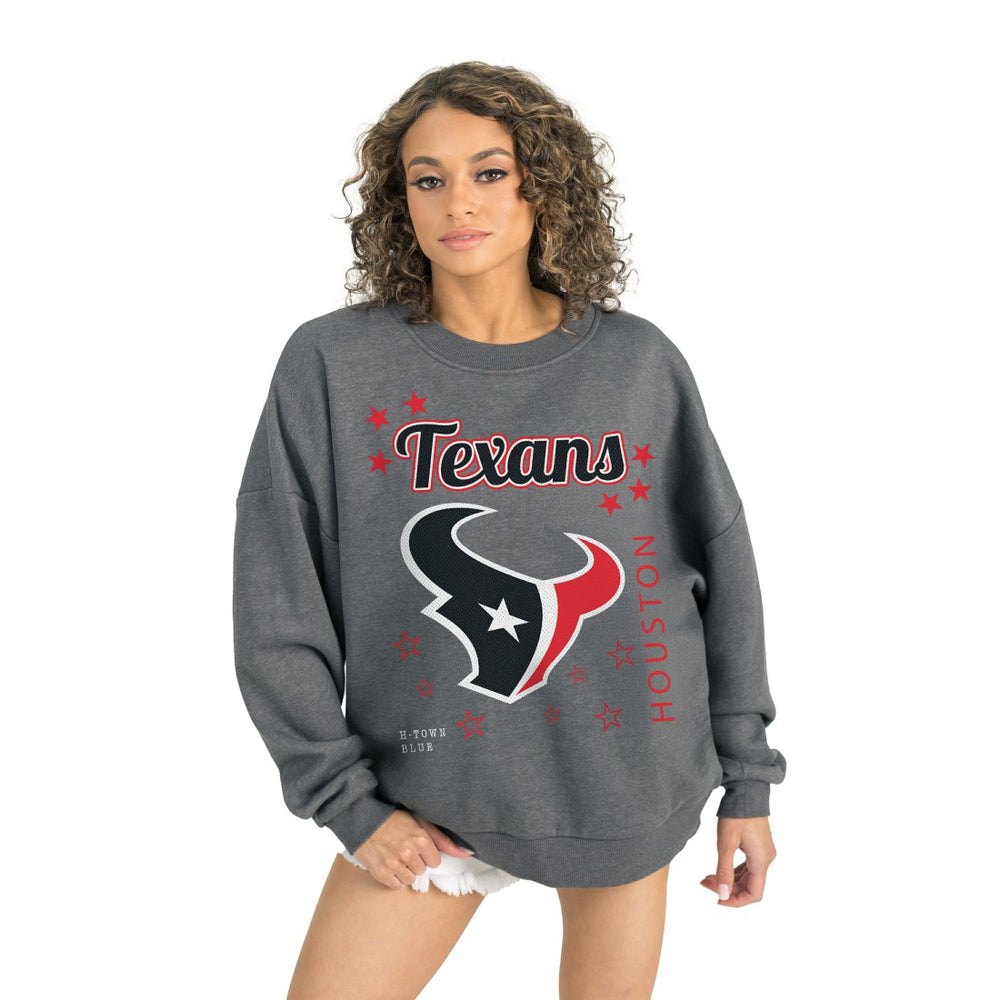 Houston Texans Gameday Couture Women's Ready to Rumble Premium Fleece Pullover Sweatshirt - Gray Pullover